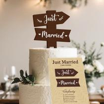 Cake Topper Stofinity Rustic Wedding Just Married Wood