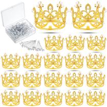Cake Topper Sureio Crown e 100 pinos de flores dourados de 5 cm