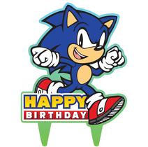Cake Topper Think Green Fun Sonic Gamer reversível 17x23cm