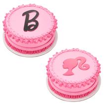 Cake Toppers DecoPac Barbie, pacote com 2, Barbie B, rosa, preto Cake Toppers DecoPac Barbie, pacote com 2, Barbie B, rosa, preto
