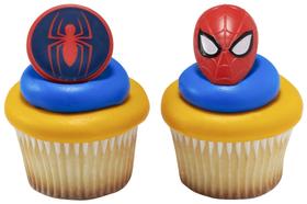 Cake Toppers DeCoPac Marvel's Spider-Man Spider and Mask Rings, pacote com 24