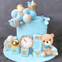 Cake Toppers DRWATE Bear Blue BABY Teddy Bear Teddy Bear Festa Temática