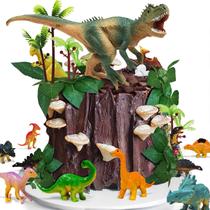 Cake Toppers GLAHORSE Dinosaur 26 unidades com ovos, folhas e árvores Cake Toppers GLAHORSE Dinosaur 26 unidades com ovos, folhas e árvores
