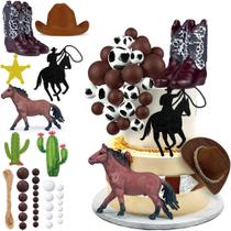 Cake Toppers KEEPARTY Cowboy Hat Boot Horse 34 unidades para festa