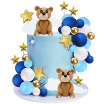 Cake Toppers MOLYSEA Bear 42 unidades Blue Balls Baby Shower