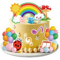 Cake Toppers QAMEGX Cartoon 26 unidades com rato-elefante e porquinho Cake Toppers QAMEGX Cartoon 26 unidades com rato-elefante e porquinho