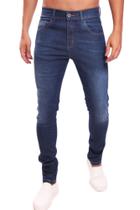 Calaç masculina skinny jeans escuro com lycra lavada Ref: 0121