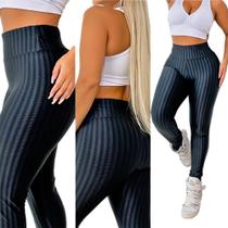 Calça 3d Texturizada Shape Shine Academia Plus Size Model Feminina