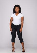 Calça 7878 Preto Capri Feminina F075