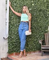 Calça Alcance Jeans Babado com Cinto