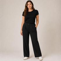Calça Alfaiataria Baggy Feminina Facinelli 240523 Preta Calça Alfaiataria Baggy Feminina Facinelli 240523 Preta