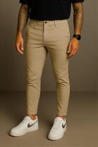 Calça alfaiataria caqui masculina skinny- codi jeans