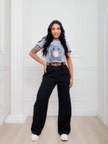 Calça alfaiataria com Anel Larga feminina social pantalona wide leg Calça alfaiataria com Anel Larga feminina social pantalona wide leg