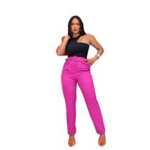 Calça Alfaiataria Feminina Calça Social Feminino Com Cinto e Botão Encapado