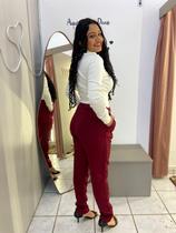 calça Alfaiataria feminina cinto skine