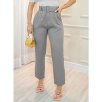 Calça Alfaiataria Feminina com Cinto Social Elegante Cintura Alta