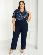 Calça Alfaiataria Feminina Plus Size Reta Cintura Alta, Até 58 Calça Alfaiataria Feminina Plus Size Reta Cintura Alta, Até 58