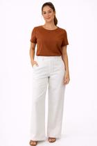 Calça Alfaiataria Feminina Reta Cor:BrancoTamanho:PP Calça Alfaiataria Feminina Reta Cor:BrancoTamanho:PP