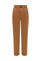 Calça Alfaiataria Lunender Malha Caramelo