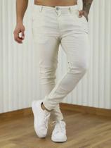 Calça Alfaiataria Masculina Linho Skinny Bolso Faca - Execução Jeans