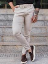 Calça Alfaiataria Masculina Skinny Sarja Premium Elegante Moderna Confortável Casual Social Conquest