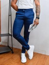 Calça Alfaiataria Masculina Skinny Sarja Premium Elegante Moderna Confortável Casual Social Conquest