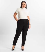 Calça Alfaiataria Plus Size Secret Glam Preto