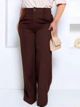 Calça Alfaiataria Premium Feminina Plus Size Pantalona Cintura Alta Flare Social Elegância Calça Alfaiataria Premium Feminina Plus Size Pantalona Cintura Alta Flare Social Elegância