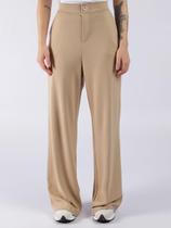Calça Alfaiataria Reta Risca Giz Feminina BEGE Calça Alfaiataria Reta Risca Giz Feminina BEGE
