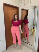 Calça alfaiataria rosa 79274 Calça alfaiataria rosa 79274