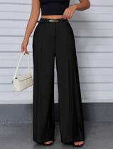 Calça Alfaiataria Social Wide Leg Cintura Alta