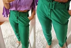 Calça Alfaiataria Verde com Cinto Calça Alfaiataria Verde com Cinto
