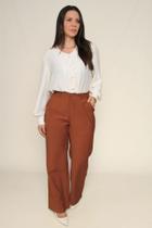 Calça alfaiataria wide leg com elástico