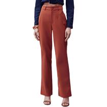 Calça Alfaitaria Feminina Bootcut Flor De Lis