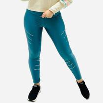 Calça alto giro legging original fitas refletiva verde strong feminina