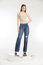 Calça antfit jeans cut out lateral all is love