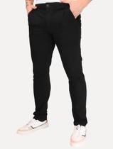 Calça Aramis Masculina Chino Slim Maquinetada Preto Tamanho Calças:44