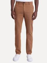 Calça Aramis Masculina Sarja Chino Slim Tinturada Cáqui