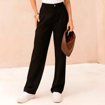 Calça Baggy Sarja Com Pregas No Bolso Feminino Revanche Carséolos