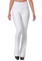 Calça Bailarina Flare Branca Cós Alto - WOLFOX