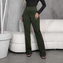 Calça Bailarina Flare Feminina Legging Sem Costura Cintura Alta Modeladora Boca De Sino Suplex Liso