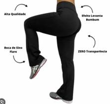 Calça Bailarina Peluciada termica Flare Preta 04113