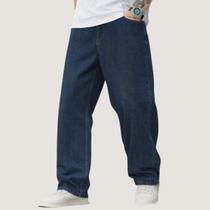 Calça Balão Masculina Baggy Boca Larga Jeans Cinza Grafite Estonada Confortável e Estilosa 100% Algo