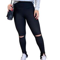 Calça Bandagem com Zíper Preta