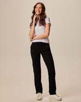Calça Básica Feminina Reta Em Moletom Stretch Flanelado