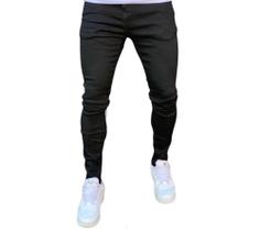 calça basica jeans preta masculina slim lançamento ultima tendencia