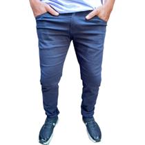 calça básica masculina caqui sarja varias cores com elastano fechamento em botão - sky jeans