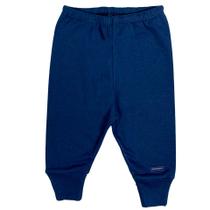 Calça bebê azul marinho pé reversível bb básico