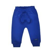 Calça bebê com cordão azul royal liso