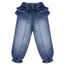 Calça Bebê/Infantil Look Jeans Moletom Jeans